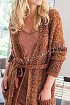 Красно-коричневый кардиган с широкими планками