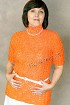 Оранжевый пуловер с короткими рукавами