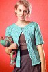 Бирюзовый жакет спицами