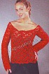Красный пуловер крючком