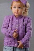 Сиреневый жакет и повязка спицами