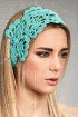 Ажурная повязка на голову бирюзового цвета
