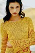 Джемпер желтого цвета с ажурными рукавами
