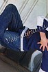 Сине-белый пуловер hip-hop