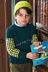 Пуловер с жаккардовыми рукавами