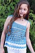 Голубой ажурный топ крючком