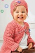 Нежно-розовые жакет реглан и шапочка