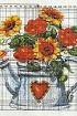 Вышивка - цветы в лейке