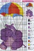 Бегемот-парашютист - Схема для вышивания крестиком