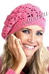 Розовый ажурный берет