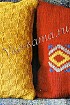 Желтая и красная подушки спицами