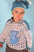 Ажурный пуловер с мишкой