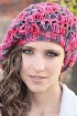 Малиновый берет крючком