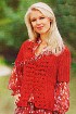 Красный жакет с ажурными полочками