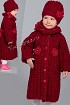 Пальто и шапочка вишневого цвета