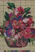 Ваза с цветами - схема вышивки крестиком