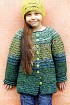 Зеленый жакет спицами и шапочка