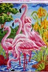 Фламинго - Схема для вышивания гладью