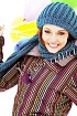 Шарф и шапка сине-голубого цвета