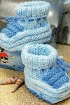 Пинетки спицами - Голубое небо