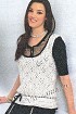Белая ажурная безрукавка