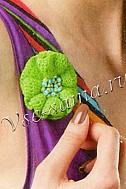 Зеленая брошь крючком