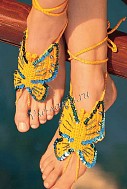 Украшение для ног крючком «бабочки»