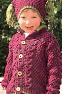 Жакет и шапочка жемчужным узором