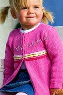 Розовый жакет спицами для девочки