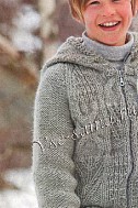 Серый жакет с капюшоном