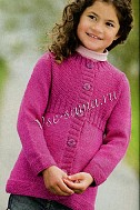 Жакет спицами для девочки цвета фуксии