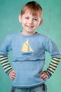 Пуловер с корабликом