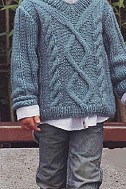 Пуловер с узором из кос и ромбов