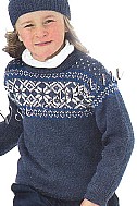 Детский пуловер и шапка спицами с рисунком