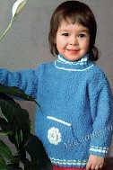Голубой пуловер для девочки