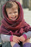 Пончо и шарф-петля в лиловых тонах
