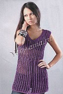 Лиловая ажурная туника