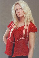 Ажурный жилет красного цвета