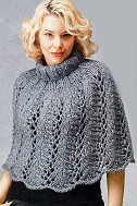 Ажурное пончо спицами