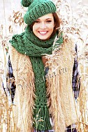 Шарф ажурный спицами