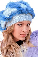 Берет, декорированный полосой натурального меха