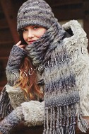 Шарф, шапка и митенки