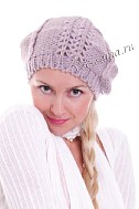 Берет с узором из мережек