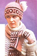 Комплект - шапочка, шарф и варежки