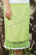 Зеленая ажурная юбка