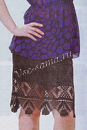 Прямая ажурная юбка