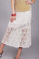 Белая юбка крючком