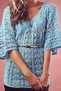 Бирюзовая туника крючком