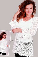 Туника белая ажурная крючком