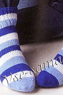 Полосатые мужские и женские носки спицами